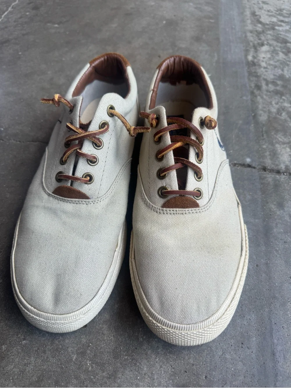 Polo by Ralph Lauren Men’s Canvas Low-Top Sneakers in Light Gray
